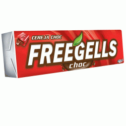 Pastilha freegells sabor cereja choc